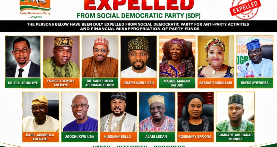Breaking: SDP Expelled Olu Agunloye, Adewale Adebayo, Sadiq Umar Abubakar And Others [Full List]