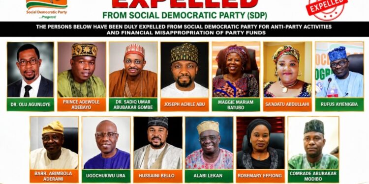 Breaking: SDP Expelled Olu Agunloye, Adewale Adebayo, Sadiq Umar Abubakar And Others [Full List]